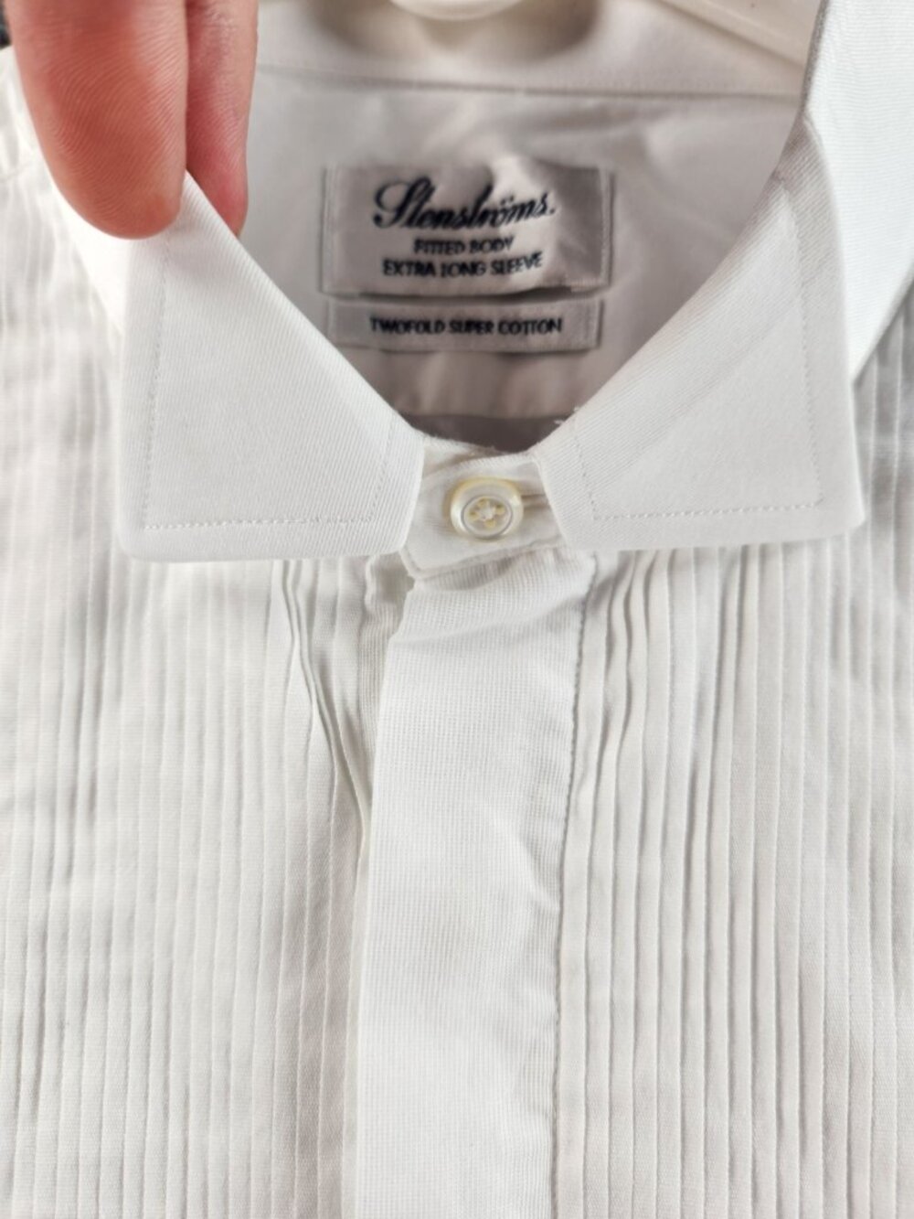 Stenstroms Formal Dress Shirt Wing Collar French Cuff Twofold Super 15.75 Cotton - Picture 7 of 16